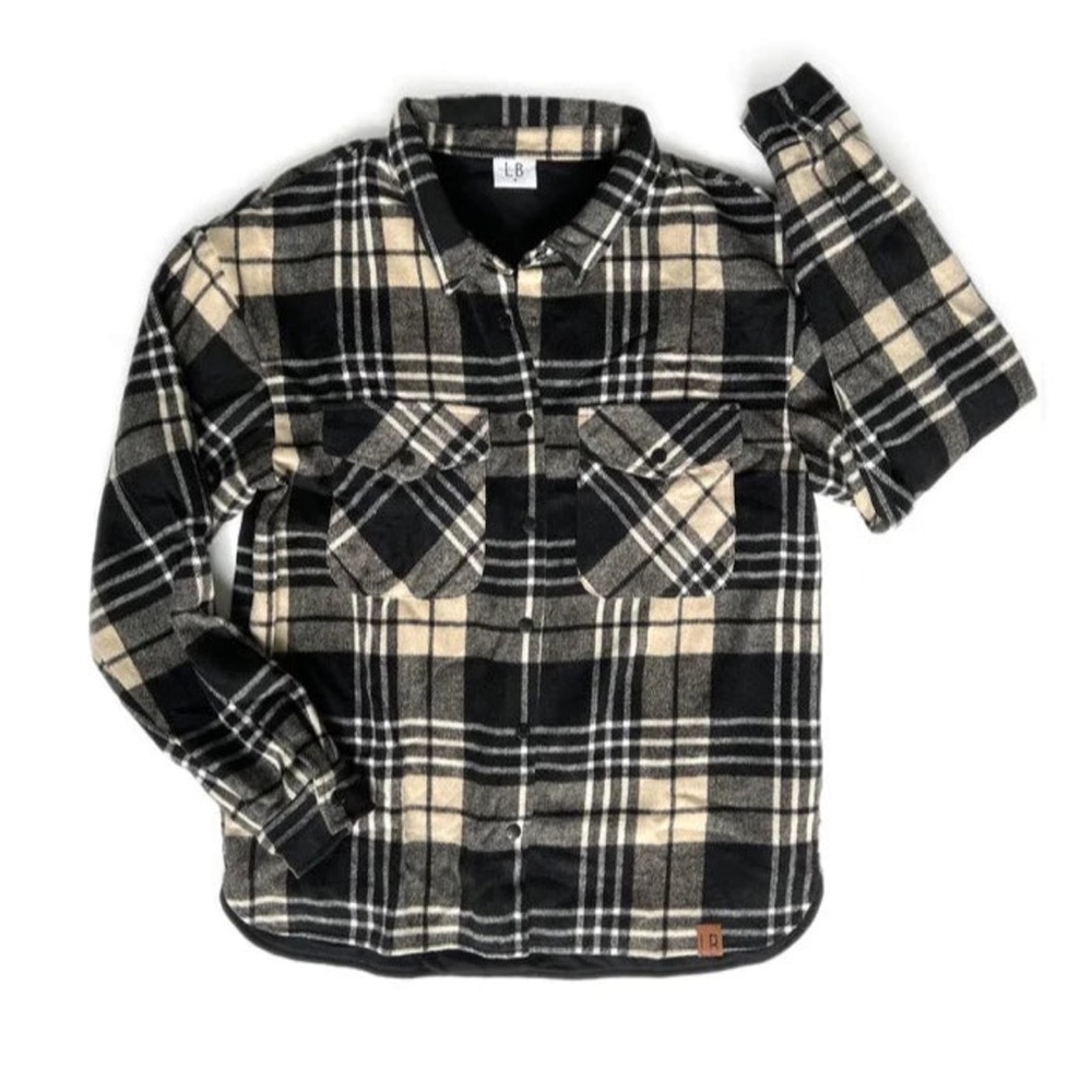 Little Bipsy Black and Cream Plaid Jacket
